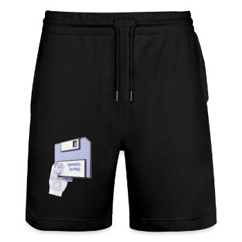 work bench 3D - Stanley/Stella Trainer Unisex Organic Jogging Shorts - black - Front - Nik (191cm) & Marisol (170cm)