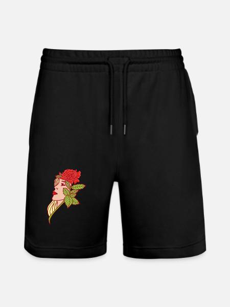 The Lady and the Rose - Stanley/Stella Trainer Unisex Organic Jogging Shorts - black