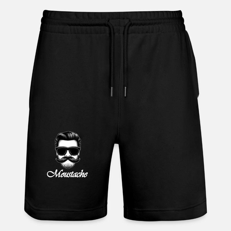 Moustache blanche - Short de jogging bio TRAINER Stanley/Stella unisexe - noir