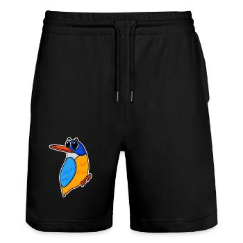 Niedlicher Eisvogel - Stanley/Stella Unisex Bio Joggingshorts Trainer  - Schwarz - Vorne - Nik (191cm) & Marisol (170cm)