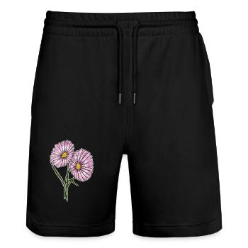 Pâquerette - Short de jogging bio TRAINER Stanley/Stella unisexe - noir - Devant - Nik (191cm) & Marisol (170cm)