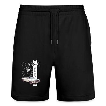 Classic Car - Stanley/Stella Unisex Bio Joggingshorts Trainer  - Schwarz - Vorne - Nik (191cm) & Marisol (170cm)