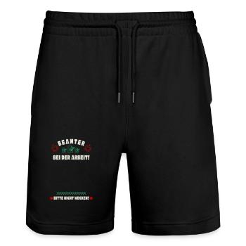 Schlafender Beamter - Stanley/Stella Unisex Bio Joggingshorts Trainer  - Schwarz - Vorne - Nik (191cm) & Marisol (170cm)