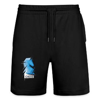 Schach Pferd Origami abstrakt Symbol Illustration - Stanley/Stella Unisex Bio Joggingshorts Trainer  - Schwarz - Vorne - Nik (191cm) & Marisol (170cm)