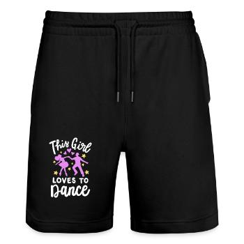 Tanzen Tanzpaar - Stanley/Stella Unisex Bio Joggingshorts Trainer  - Schwarz - Vorne - Nik (191cm) & Marisol (170cm)