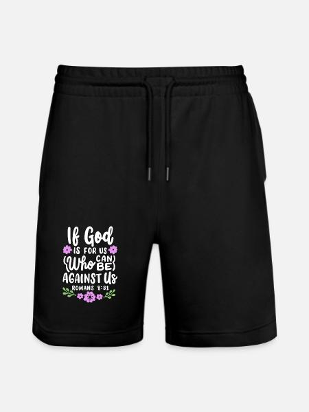 Christlicher Bibelvers Religiös - Stanley/Stella Unisex Bio Joggingshorts Trainer  - Schwarz