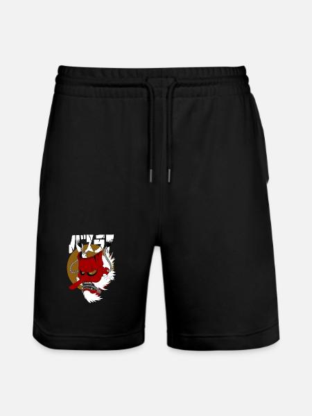 Japanische Dämonenmaske - Stanley/Stella Unisex Bio Joggingshorts Trainer - Schwarz