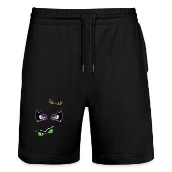 Halloween eyes evil - Stanley/Stella Trainer Unisex Organic Jogging Shorts - black - Front - Nik (191cm) & Marisol (170cm)