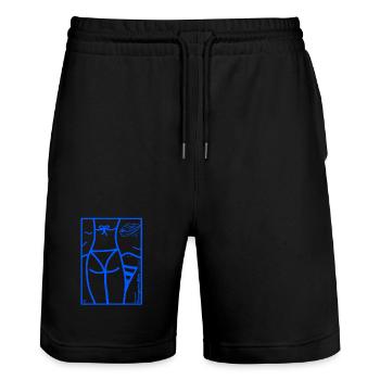 Die Inseln von Hyères - Stanley/Stella Unisex Bio Joggingshorts Trainer  - Schwarz - Vorne - Nik (191cm) & Marisol (170cm)