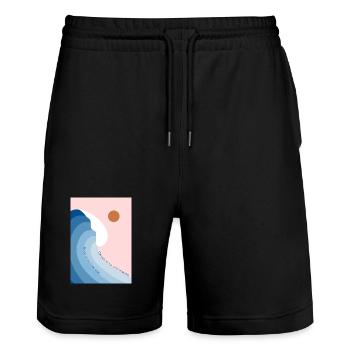 Dance with the waves - Stanley/Stella Unisex Bio Joggingshorts Trainer  - Schwarz - Vorne - Nik (191cm) & Marisol (170cm)