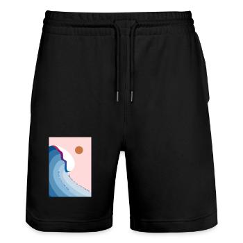 Dance with the waves 2 - Stanley/Stella Unisex Bio Joggingshorts Trainer  - Schwarz - Vorne - Nik (191cm) & Marisol (170cm)