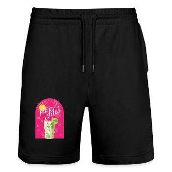 Mojito - Stanley/Stella Unisex Bio Joggingshorts Trainer  - Schwarz - Vorne - Nik (191cm) & Marisol (170cm)