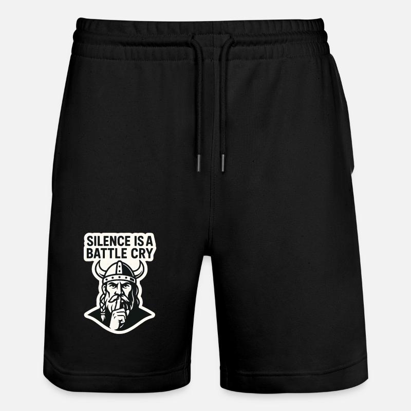 Wikinger-Stille-Kampfschrei-Design - Stanley/Stella Unisex Bio Joggingshorts Trainer  - Schwarz