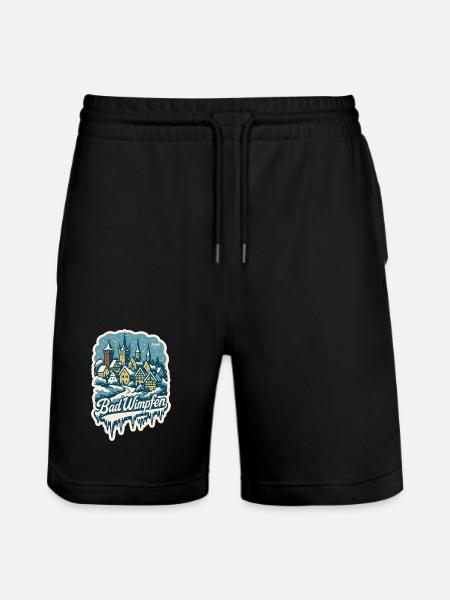 Bad Wimpfen Kraichgau Winterlandschaft   - Stanley/Stella Unisex Bio Joggingshorts Trainer  - Schwarz