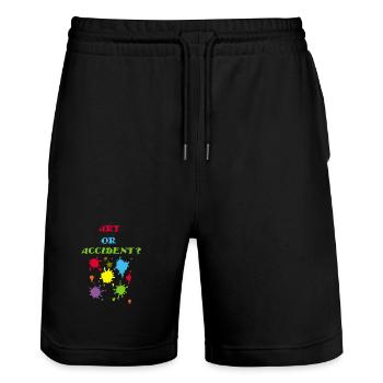 Art or accident? - Stanley/Stella Trainer Unisex Organic Jogging Shorts - black - Front - Nik (191cm) & Marisol (170cm)