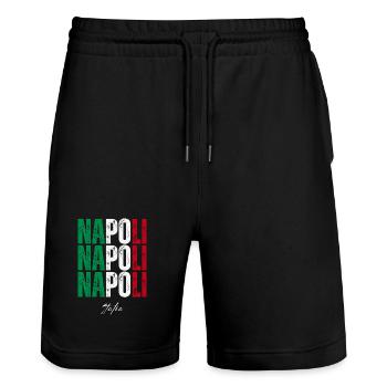 Naples Italie, souvenir de Naples - Short de jogging bio TRAINER Stanley/Stella unisexe - noir - Devant - Nik (191cm) & Marisol (170cm)