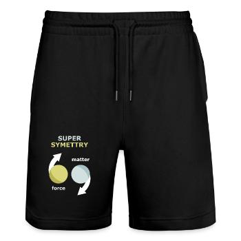 Théorie de la super symétrie - Short de jogging bio TRAINER Stanley/Stella unisexe - noir - Devant - Nik (191cm) & Marisol (170cm)