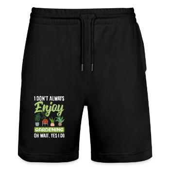 Garden & Plant Lovers Gifts - Stanley/Stella Trainer Unisex Organic Jogging Shorts - black - Front - Nik (191cm) & Marisol (170cm)