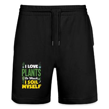 Garden & Plant Lovers Gifts - Stanley/Stella Trainer Unisex Organic Jogging Shorts - black - Front - Nik (191cm) & Marisol (170cm)