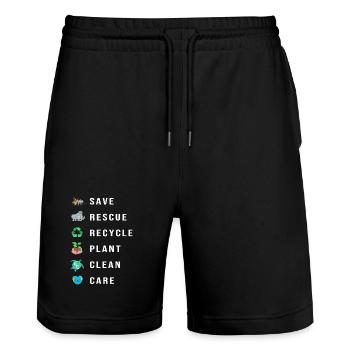 Changement climatique Environnement Protection de l’environnement - Short de jogging bio TRAINER Stanley/Stella unisexe - noir - Devant - Nik (191cm) & Marisol (170cm)