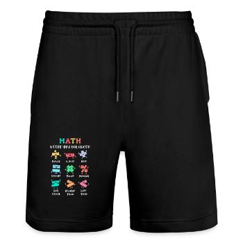 Les maths vous maintiennent en équilibre - Short de jogging bio TRAINER Stanley/Stella unisexe - noir - Devant - Nik (191cm) & Marisol (170cm)
