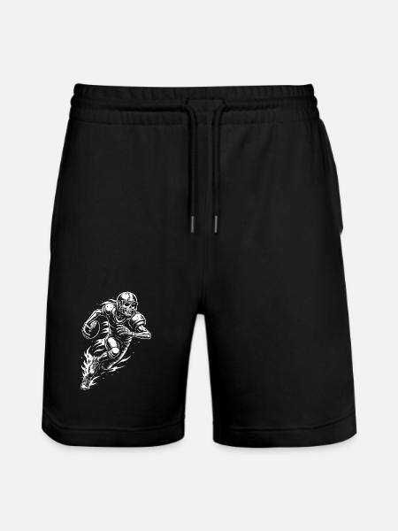Skeleton American Football player - Stanley/Stella Trainer Unisex Organic Jogging Shorts - black