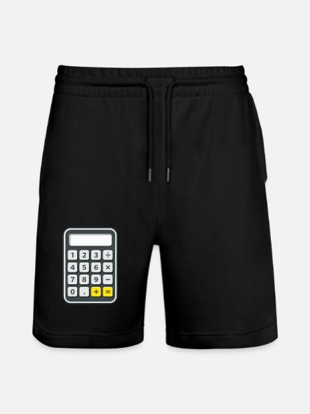Taschenrechner Kostüm Karneval Fasching Nerd - Stanley/Stella Unisex Bio Joggingshorts Trainer - Schwarz