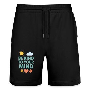 Sei freundlich zu deinem Geist - Stanley/Stella Unisex Bio Joggingshorts Trainer  - Schwarz - Vorne - Nik (191cm) & Marisol (170cm)