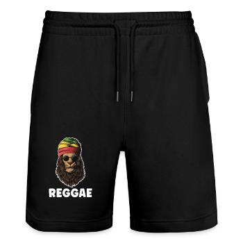 Rastafari Reggae Lion - Short de jogging bio TRAINER Stanley/Stella unisexe - noir - Devant - Nik (191cm) & Marisol (170cm)
