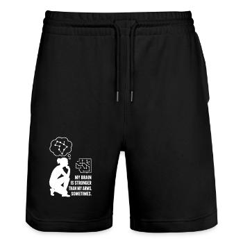 Bouldern wie Schach – Kopf schlägt Kraft - Stanley/Stella Unisex Bio Joggingshorts Trainer  - Schwarz - Vorne - Nik (191cm) & Marisol (170cm)
