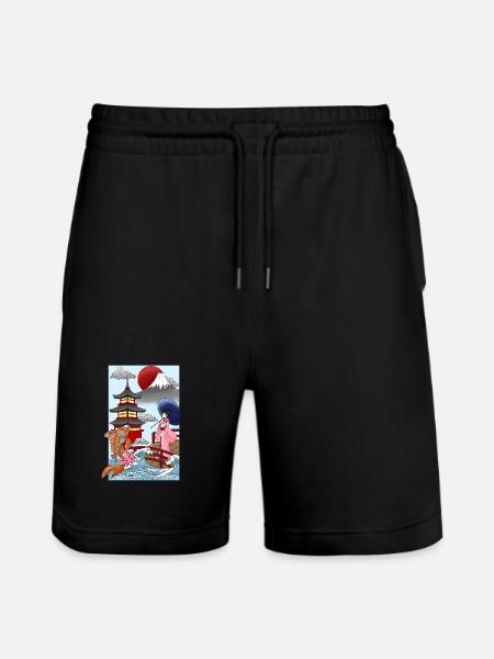 Japan - Stanley/Stella Trainer Unisex Organic Jogging Shorts - black