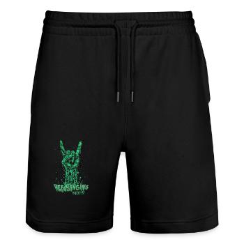 Hand Rock Neon Factory Live - Stanley/Stella Trainer Unisex Organic Jogging Shorts - black - Front - Nik (191cm) & Marisol (170cm)
