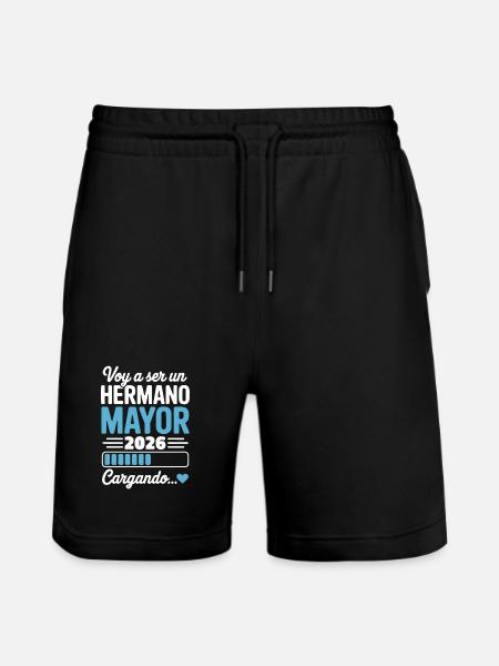 Ich werde 2026 großer Bruder. - Stanley/Stella Unisex Bio Joggingshorts Trainer  - Schwarz