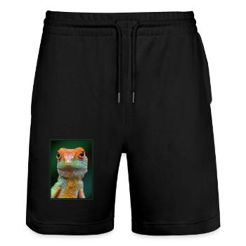 Lézard des lézards - Short de jogging bio TRAINER Stanley/Stella unisexe - noir - Devant - Nik (191cm) & Marisol (170cm)