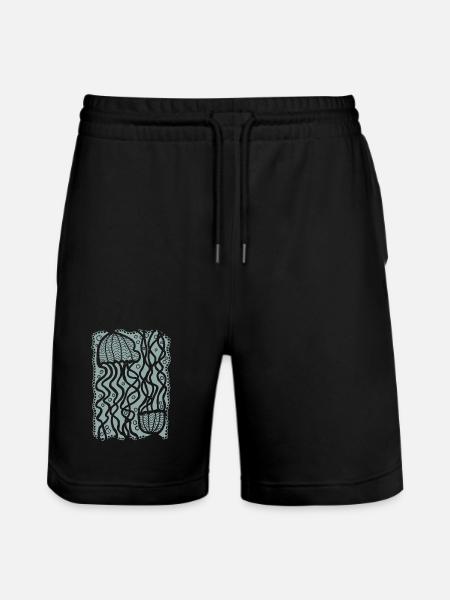 Jellyfish Ocean Hand Drawn - Stanley/Stella Trainer Unisex Organic Jogging Shorts - black