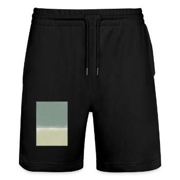 Blocs verts - personnalisables - Short de jogging bio TRAINER Stanley/Stella unisexe - noir - Devant - Nik (191cm) & Marisol (170cm)