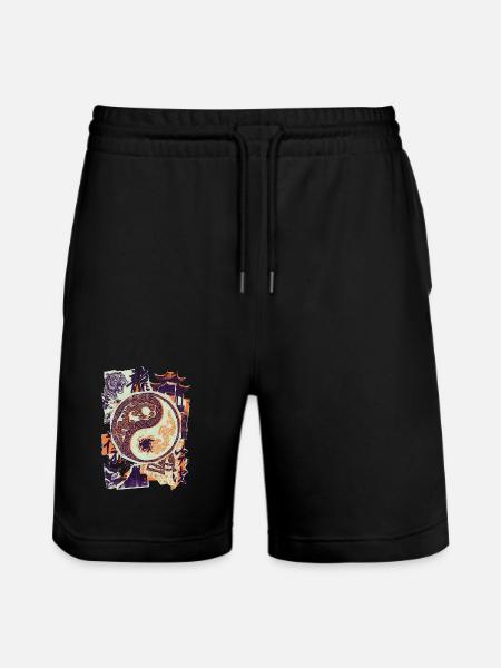 Yin And Yang Chinese Tiger - Stanley/Stella Trainer Unisex Organic Jogging Shorts - black