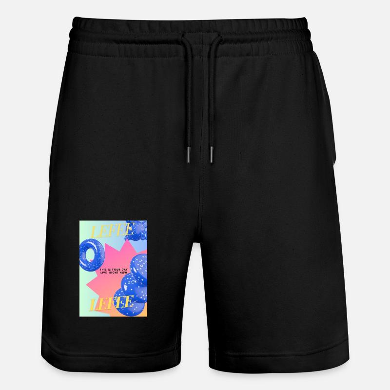 Lebe Dein Tag – bunte Ballon-Explosion - Stanley/Stella Unisex Bio Joggingshorts Trainer  - Schwarz