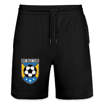 Big Balls Club Football Badge - Stanley/Stella Trainer Unisex Organic Jogging Shorts - black - Front - Nik (191cm) & Marisol (170cm)