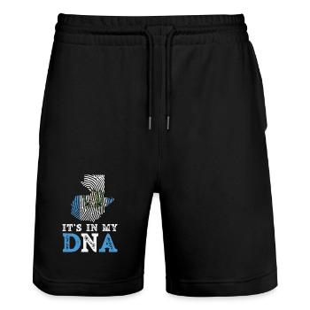 Guatemala Flag T-Shirt Pride & Home Chapín - Stanley/Stella Trainer Unisex Organic Jogging Shorts - black - Front - Nik (191cm) & Marisol (170cm)