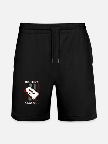 Geschichte & Klassiker: Retro-Kassette - Stanley/Stella Unisex Bio Joggingshorts Trainer  - Schwarz