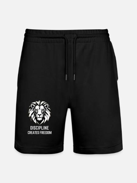 Discipline Creates Freedom Lion - Stanley/Stella Trainer Unisex Organic Jogging Shorts - black