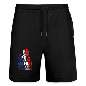 Belfort Lion Foot - Stanley/Stella Unisex Bio Joggingshorts Trainer  - Schwarz - Vorne - Nik (191cm) & Marisol (170cm)