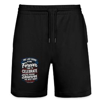 One Last Round Before Forever - Stanley/Stella Trainer Unisex Organic Jogging Shorts - black - Front - Nik (191cm) & Marisol (170cm)