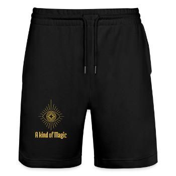 A kind of magic. - Stanley/Stella Trainer Unisex Organic Jogging Shorts - black - Front - Nik (191cm) & Marisol (170cm)