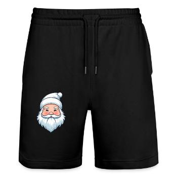 Weißer Weihnachtszauber - Stanley/Stella Unisex Bio Joggingshorts Trainer  - Schwarz - Vorne - Nik (191cm) & Marisol (170cm)