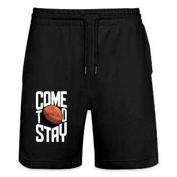 Mars Planet Planeten Sonnensystem - Stanley/Stella Unisex Bio Joggingshorts Trainer  - Schwarz - Vorne - Nik (191cm) & Marisol (170cm)