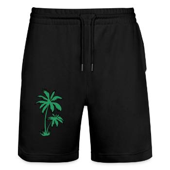 Palme - Stanley/Stella Unisex Bio Joggingshorts Trainer  - Schwarz - Vorne - Nik (191cm) & Marisol (170cm)