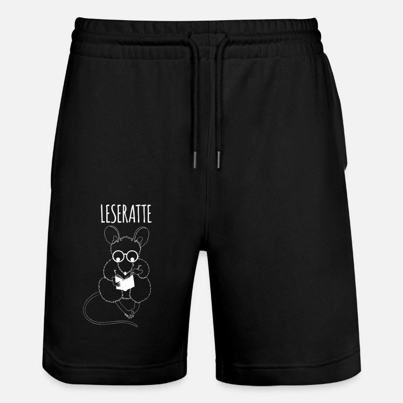 Lesen Leseratte Buch - Stanley/Stella Unisex Bio Joggingshorts Trainer  - Schwarz