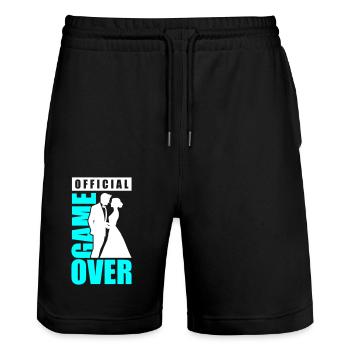 Wedding Couple Game Over Bridal Couple Jga - Stanley/Stella Trainer Unisex Organic Jogging Shorts - black - Front - Nik (191cm) & Marisol (170cm)